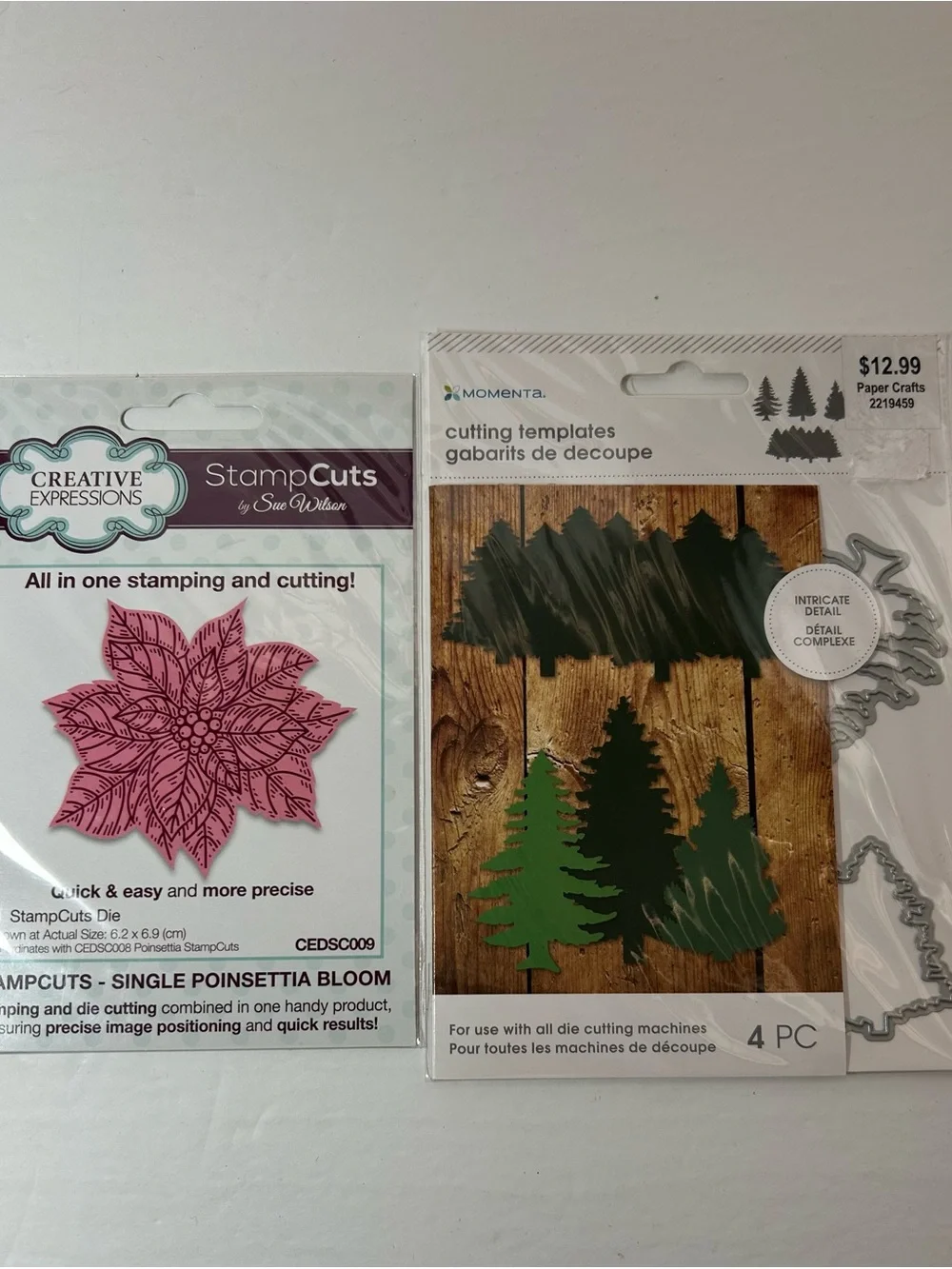 Creative Expressions Poinsettia & Pine Tree Die Cut for manual cutting machine